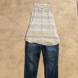 Maurices tank and jean outfit size m